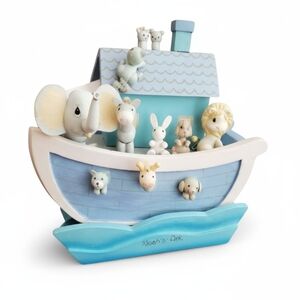 Vintage 1991 Precious Moments NOAHS ARK WOODEN ACTION MUSICAL